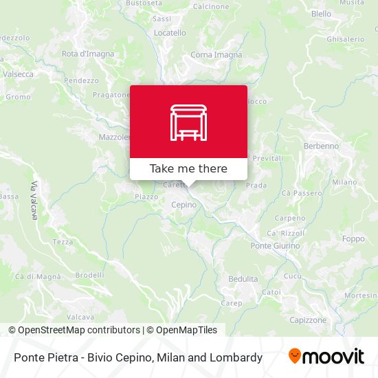 Ponte Pietra - Bivio Cepino map