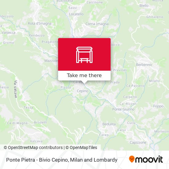 Ponte Pietra - Bivio Cepino map