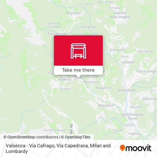 Valsecca - Via Cafrago, Via Capedrana map