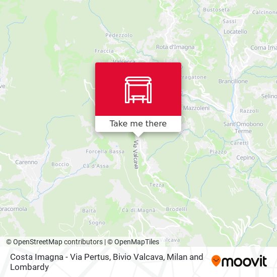 Costa Imagna - Via Pertus, Bivio Valcava map