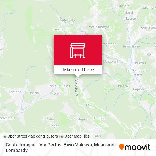 Costa Imagna - Via Pertus, Bivio Valcava map