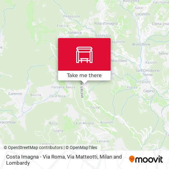 Costa Imagna - Via Roma, Via Matteotti map