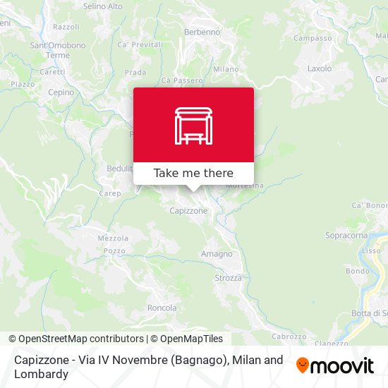 Capizzone - Via IV Novembre (Bagnago) map