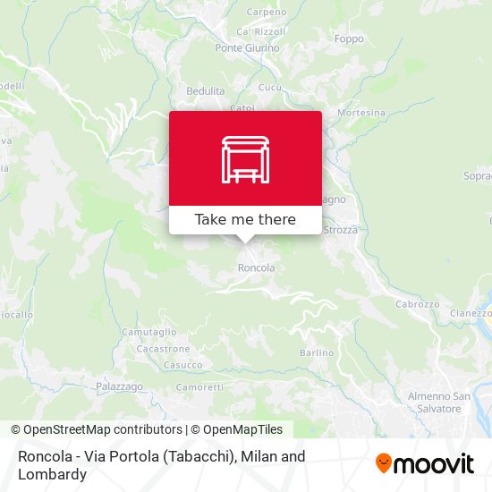 Roncola - Via Portola (Tabacchi) map