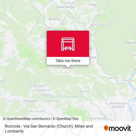Roncola - Via San Bernardo (Church) map