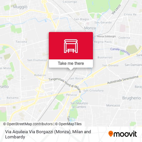 Via Aquileia Via Borgazzi (Monza) map