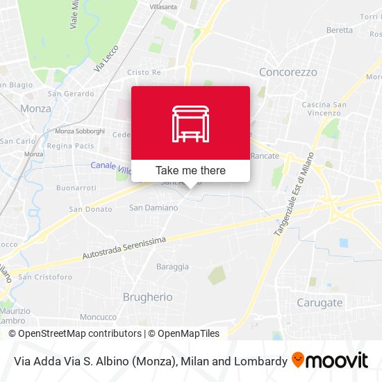 Via Adda Via S. Albino (Monza) map