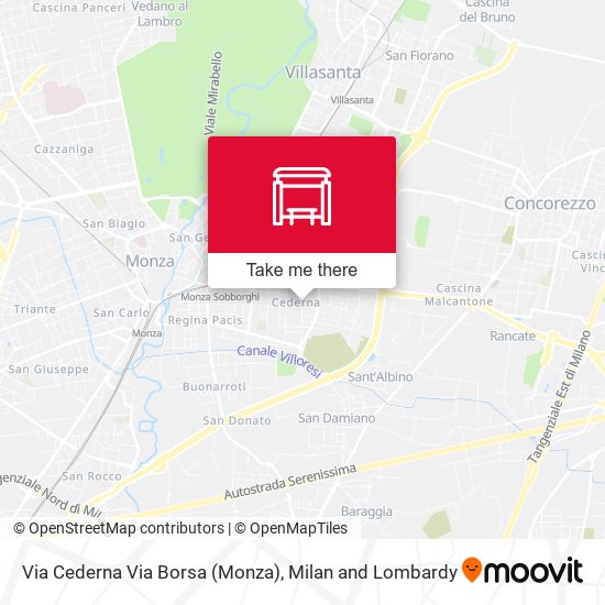 Via Cederna Via Borsa (Monza) map