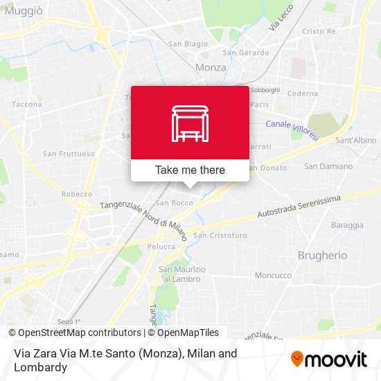 Via Zara Via M.te Santo (Monza) map