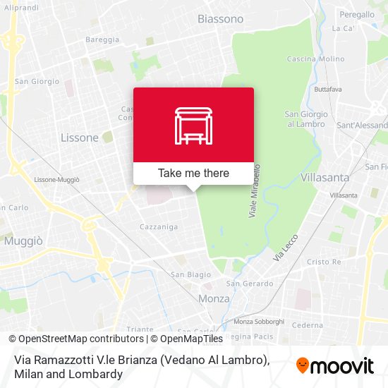 Via Ramazzotti V.le Brianza (Vedano Al Lambro) map