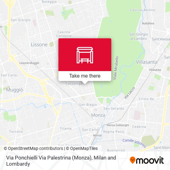 Via Ponchielli Via Palestrina (Monza) map