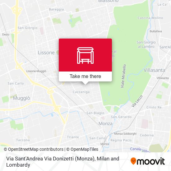 Via Sant'Andrea Via Donizetti (Monza) map