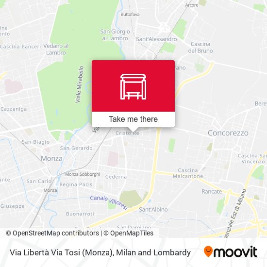 Via Libertà Via Tosi (Monza) map