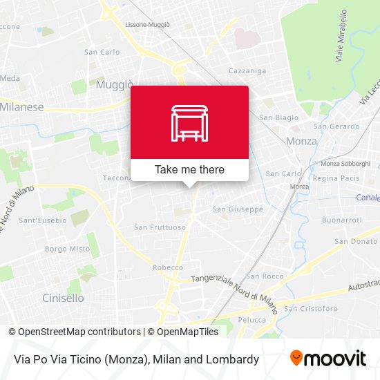 Via Po Via Ticino (Monza) map
