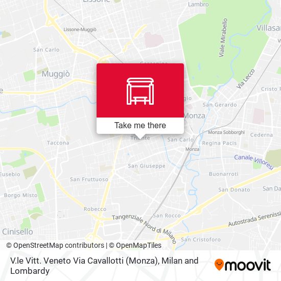 V.le Vitt. Veneto Via Cavallotti (Monza) map