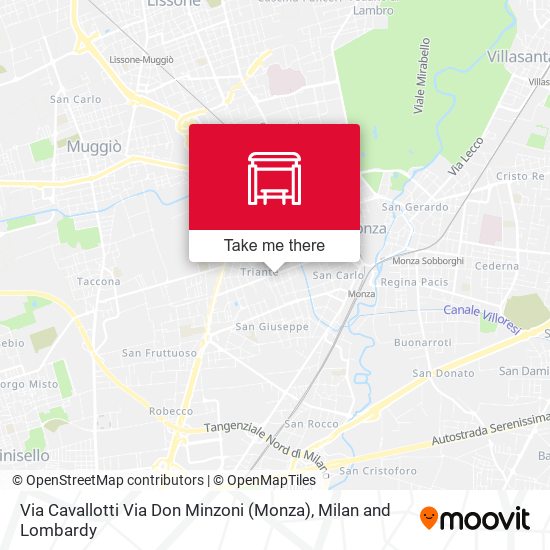 Via Cavallotti Via Don Minzoni (Monza) map
