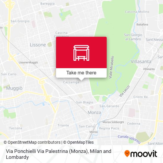 Via Ponchielli Via Palestrina (Monza) map