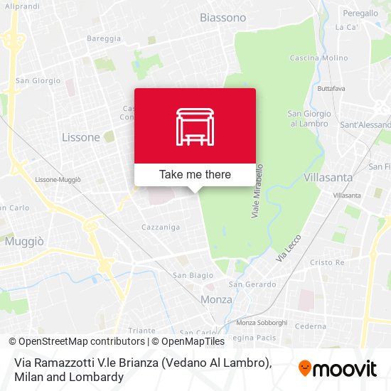 Via Ramazzotti V.le Brianza (Vedano Al Lambro) map