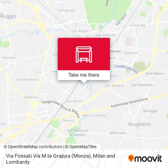 Via Fossati Via M.te Grappa (Monza) map