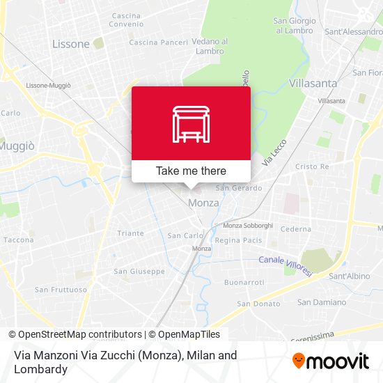 Via Manzoni Via Zucchi (Monza) map