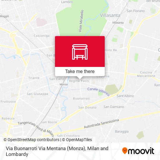 Via Buonarroti Via Mentana (Monza) map