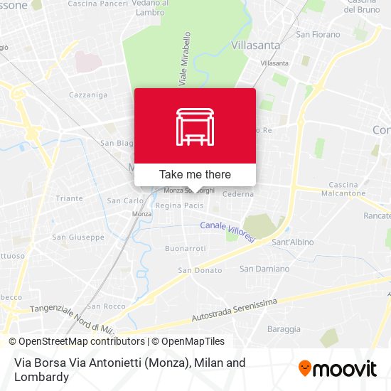 Via Borsa Via Antonietti (Monza) map