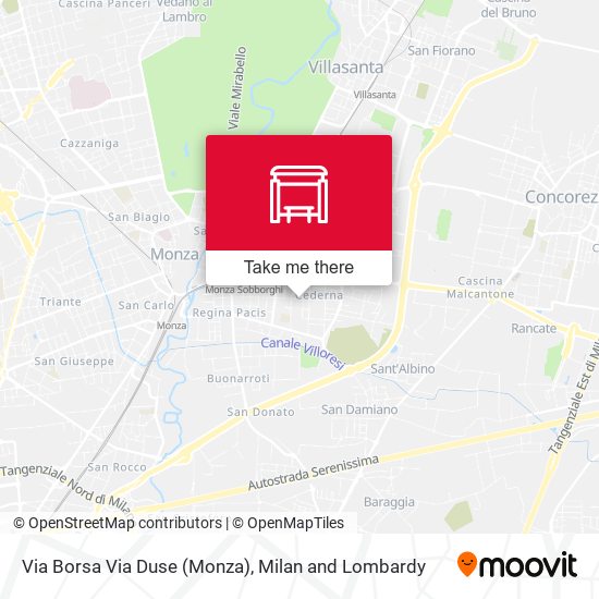Via Borsa Via Duse (Monza) map