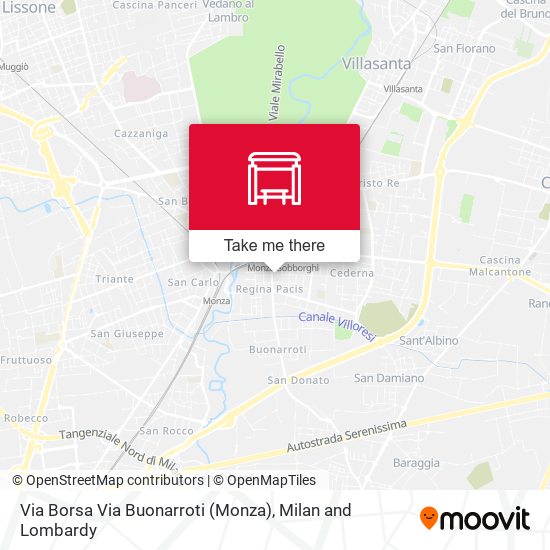 Via Borsa Via Buonarroti (Monza) map