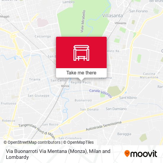 Via Buonarroti Via Mentana (Monza) map