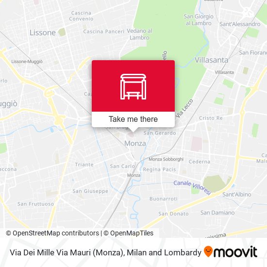 Via Dei Mille Via Mauri (Monza) map