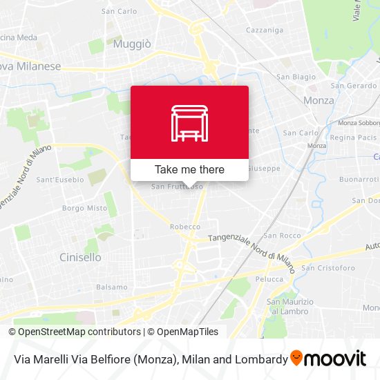 Via Marelli Via Belfiore (Monza) map
