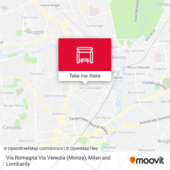 Via Romagna Via Venezia (Monza) map