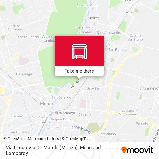 Via Lecco Via De Marchi (Monza) map