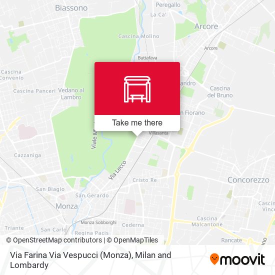 Via Farina Via Vespucci (Monza) map