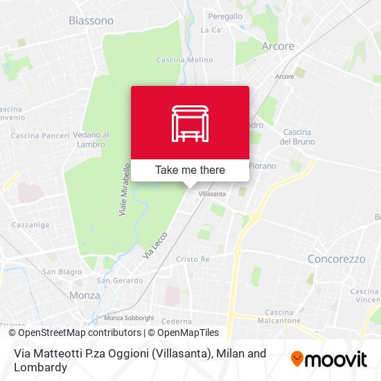 Via Matteotti P.za Oggioni (Villasanta) map