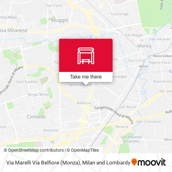 Via Marelli Via Belfiore (Monza) map