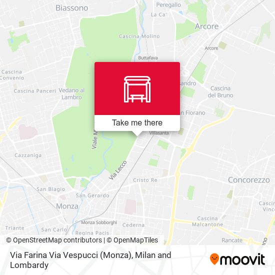 Via Farina Via Vespucci (Monza) map