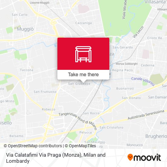 Via Calatafimi Via Praga (Monza) map