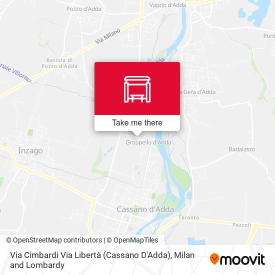Via Cimbardi Via Libertà (Cassano D'Adda) map