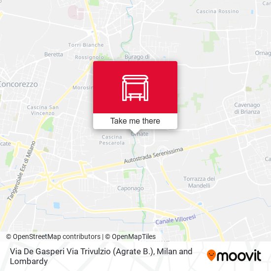 Via De Gasperi Via Trivulzio (Agrate B.) map