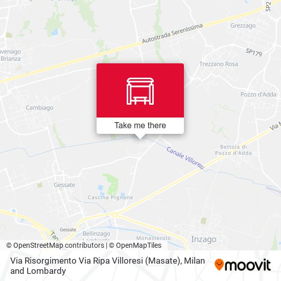 Via Risorgimento Via Ripa Villoresi (Masate) map