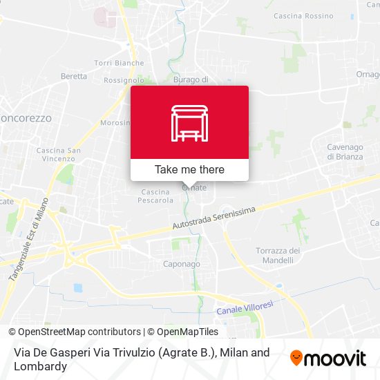 Via De Gasperi Via Trivulzio (Agrate B.) map