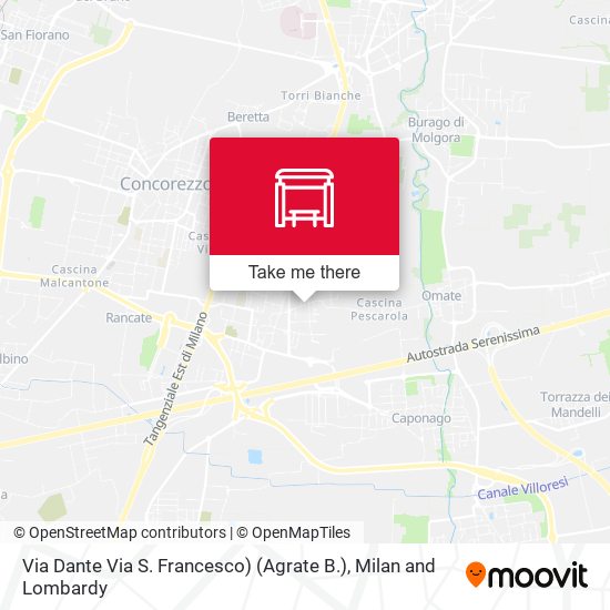 Via Dante Via S. Francesco) (Agrate B.) map