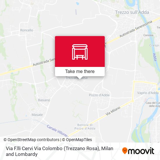 Via F.lli Cervi Via Colombo (Trezzano Rosa) map