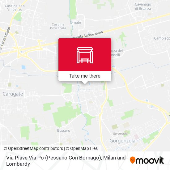 Via Piave Via Po (Pessano Con Bornago) map