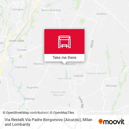 Via Restelli Via Padre Borgonovo (Aicurzio) map