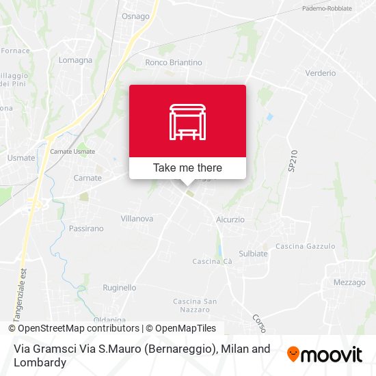 Via Gramsci Via S.Mauro (Bernareggio) map