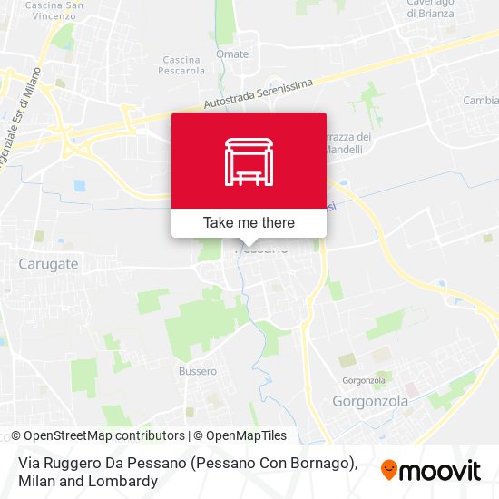 Via Ruggero Da Pessano (Pessano Con Bornago) map