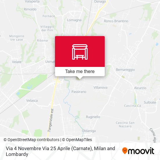 Via 4 Novembre Via 25 Aprile (Carnate) map