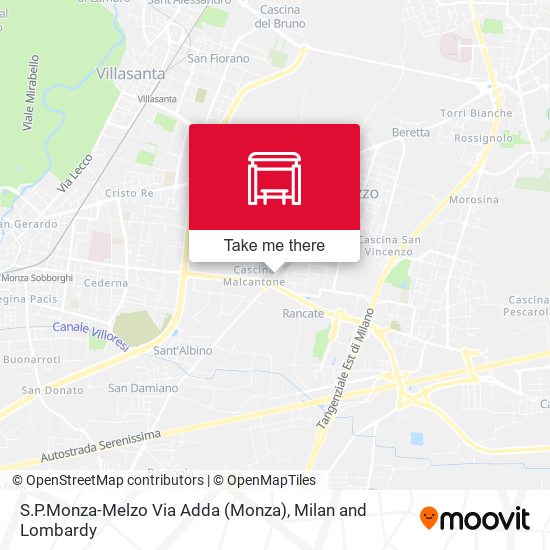 S.P.Monza-Melzo Via Adda map